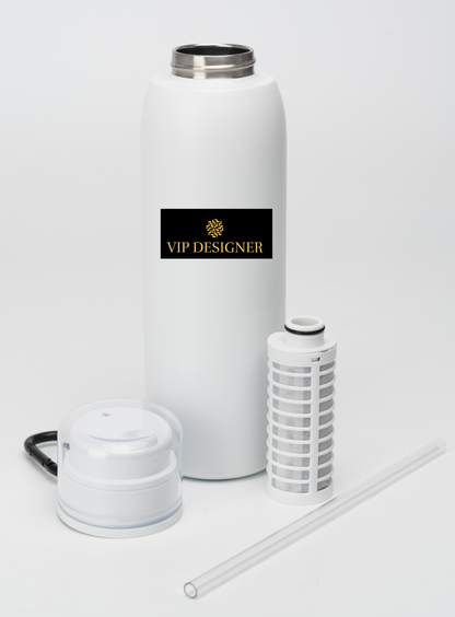 VD Waterfles Staal Wit Long